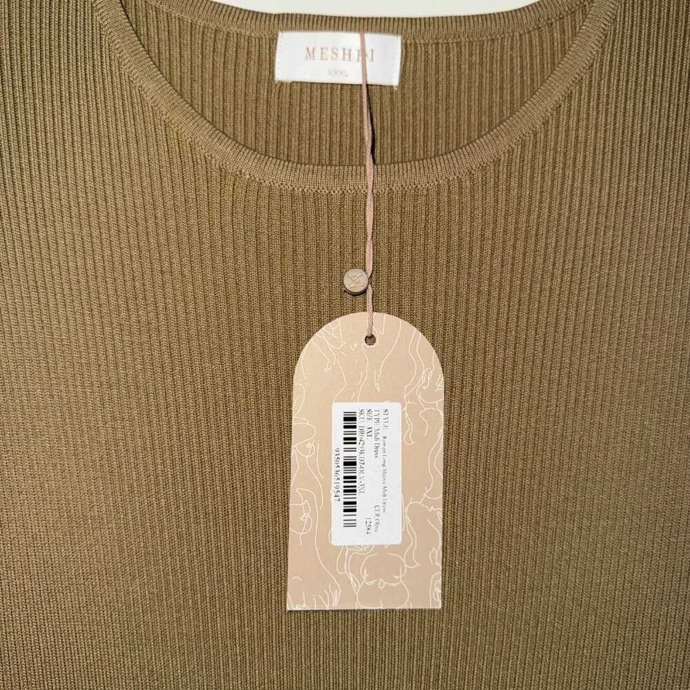 Meshki - Rowen Long Sleeve Midi Dress (Olive) - Picture 4 of 5